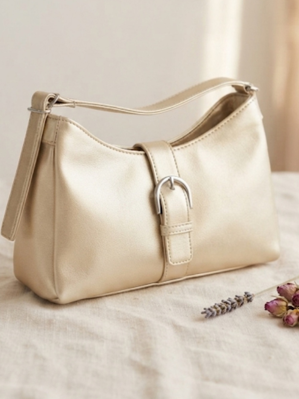Frankie & Johnnie Creamy Gold Shoulder Bag